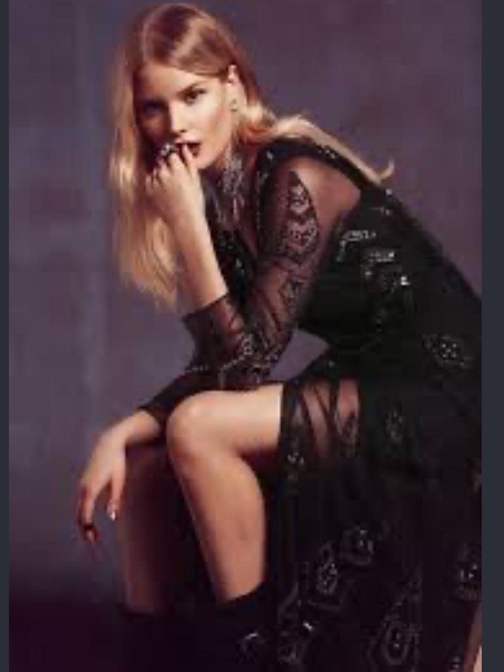 Free People vintage Black Beaded Pennie’s from heaven  Long Sleeve Maxi Dress